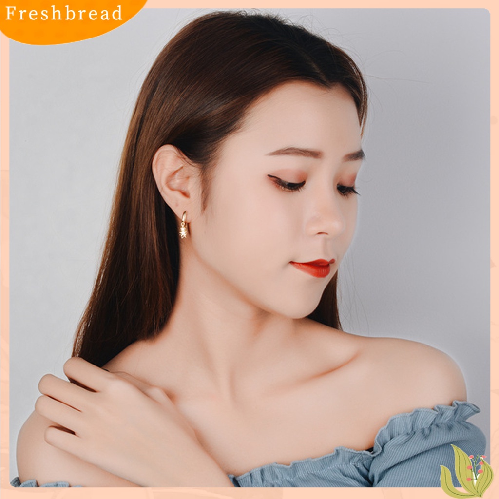 &lt; Freshbread &gt; Woman Fashion Golden Star Rumbai Hoop Earrings Ear Stud Perhiasan Hadiah Aksesori