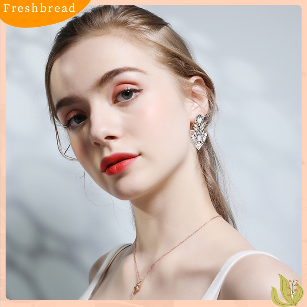 &lt; Freshbread &gt; Wanita Fashion Berlian Imitasi Berlebihan Bohemian Ear Stud Earrings Perhiasan Hadiah