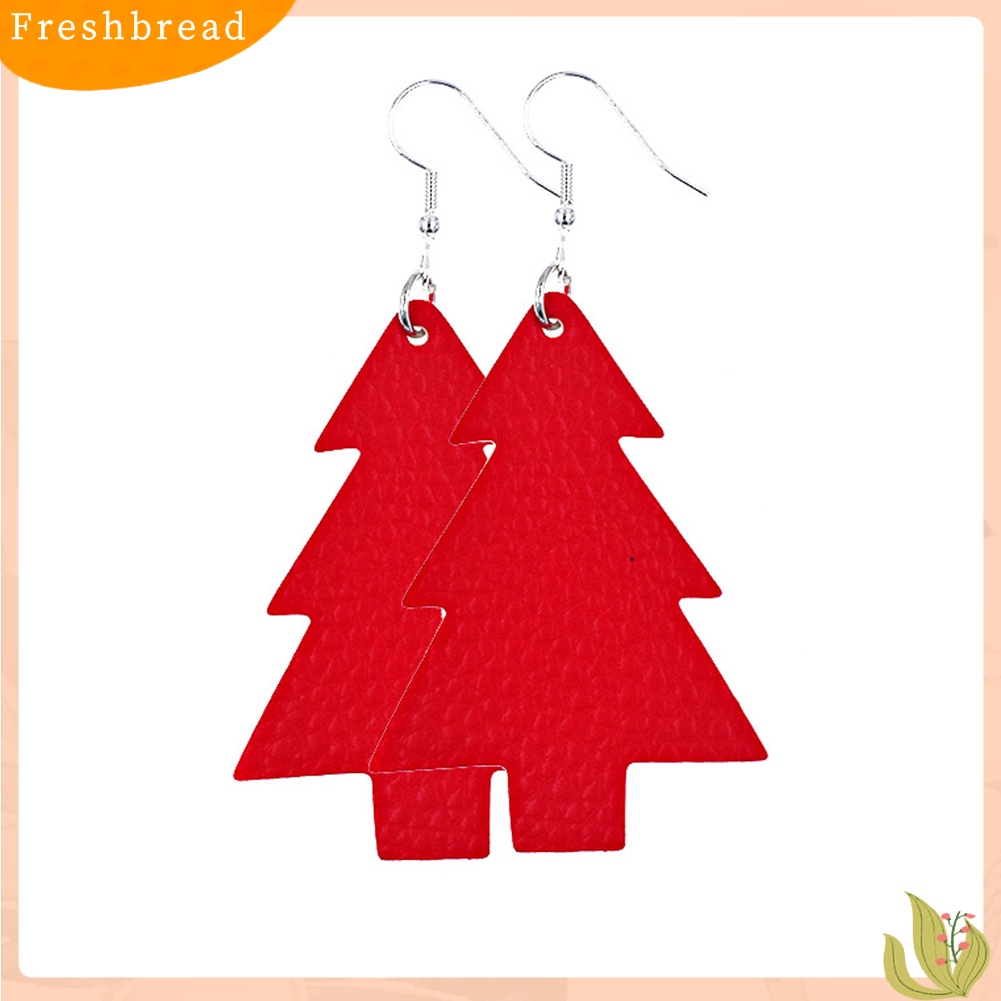 &lt; Freshbread &gt; 2pasang Wanita Modis Pohon Natal Eardrop Kait Anting Perhiasan Aksesori