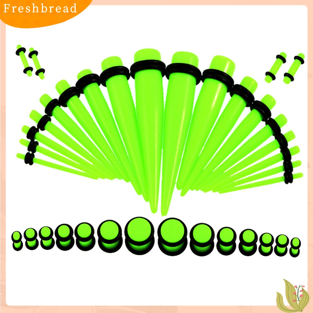 &lt; Freshbread &gt; 36Pcs Unisex Acrylic Cone Spike Ear Plug Expander Tindik Tubuh Perhiasan Dekor