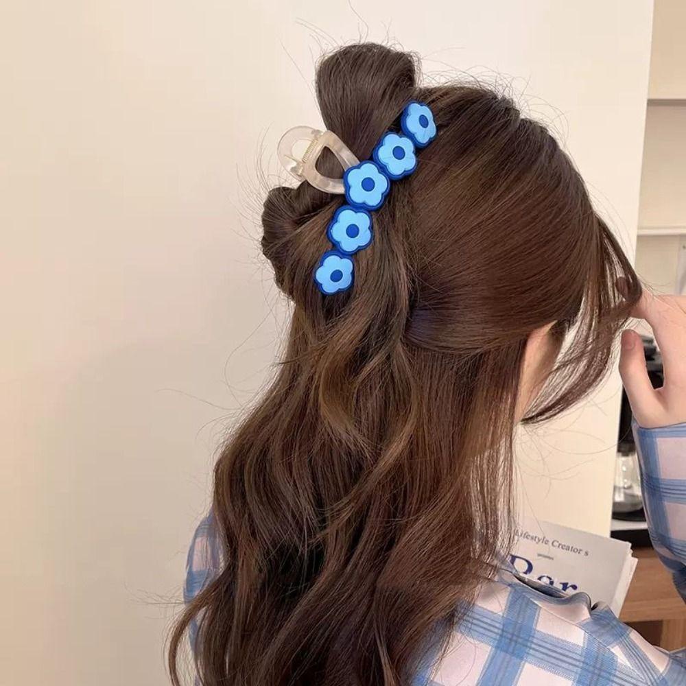 Needway Cakar Rambut Bunga Elegan Manis Untuk Anak Perempuan Warna Permen Baru Heardress Ponytail Holder Fashion Hiasan Kepala Korea Hiu Klip