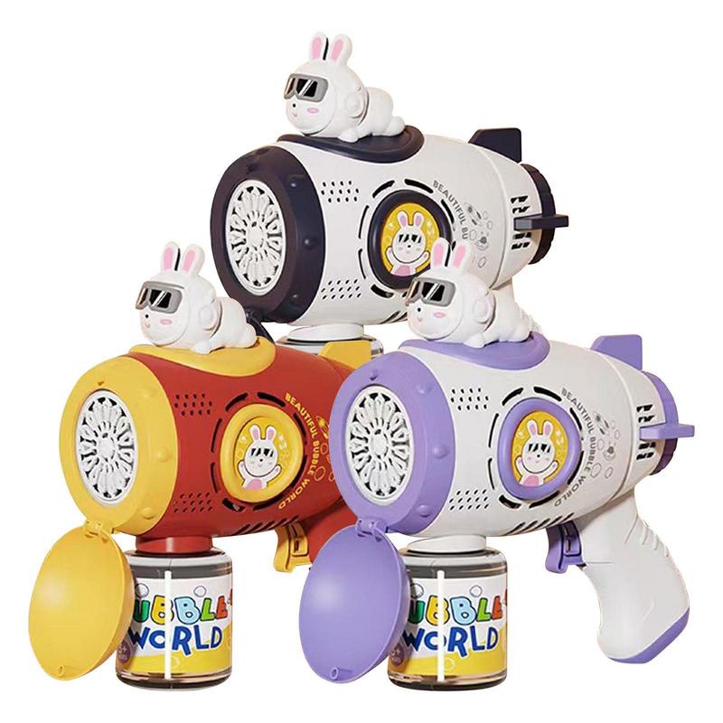 Space Rabbit Mesin Gelembung Otomatis Untuk Anak Bubble Rocket Launcher Bubble Blower Untuk Anak Gelembung Sabun Mainan Musim Panas
