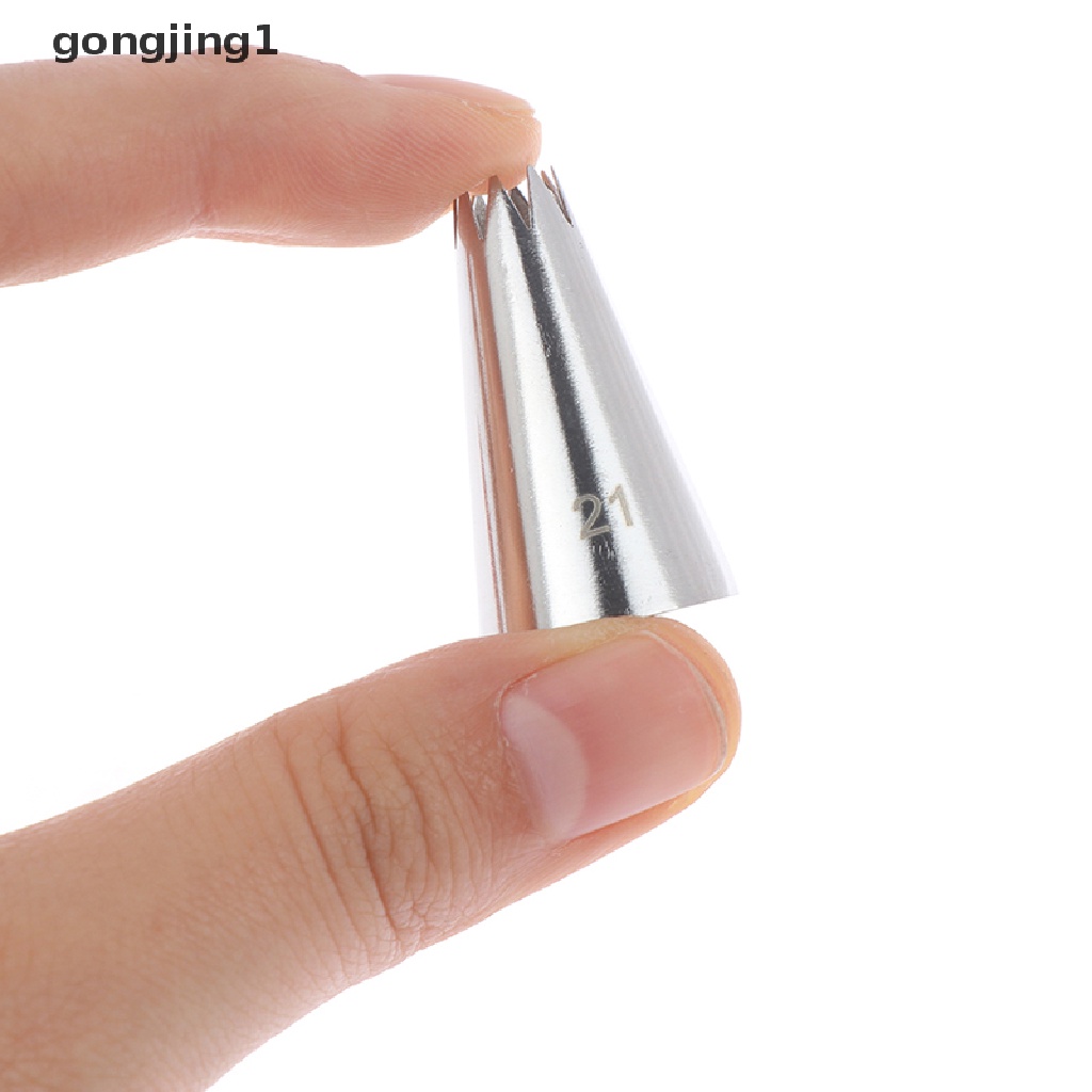 Ggg 9pcs Open Star Cream Piping Nozzle Dekorag Kue Set Metal Pastry Bag Tips ID
