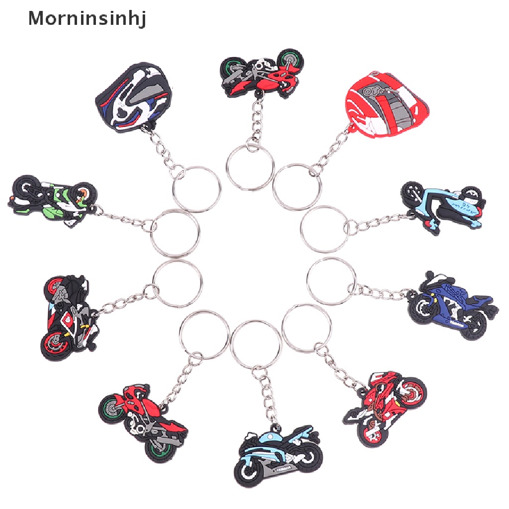 Mornin 5 Pcs Gantungan Kunci PVC Kartun Motor Key Ring fashion Tempat Kunci Pas Pria Wanita Kunci Pernak Pernik Aksesoris Perhiasan Dekorasi Hadiah id