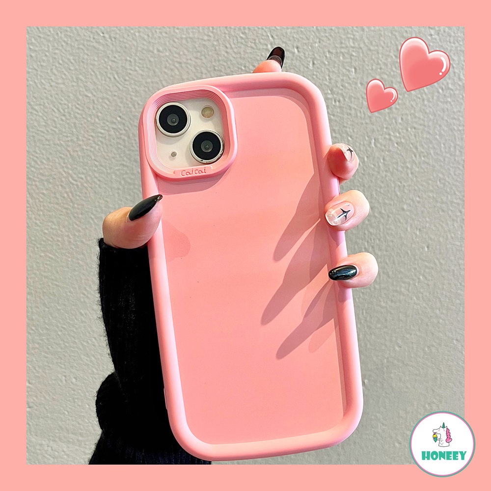 IPHONE Ins Segar Warna Permen Lucu Oval Case Kompatibel Untuk Iphone13 12 11 14 Pro Max Slide Perlindungan Lensa Shockproof Lembut TPU Cover