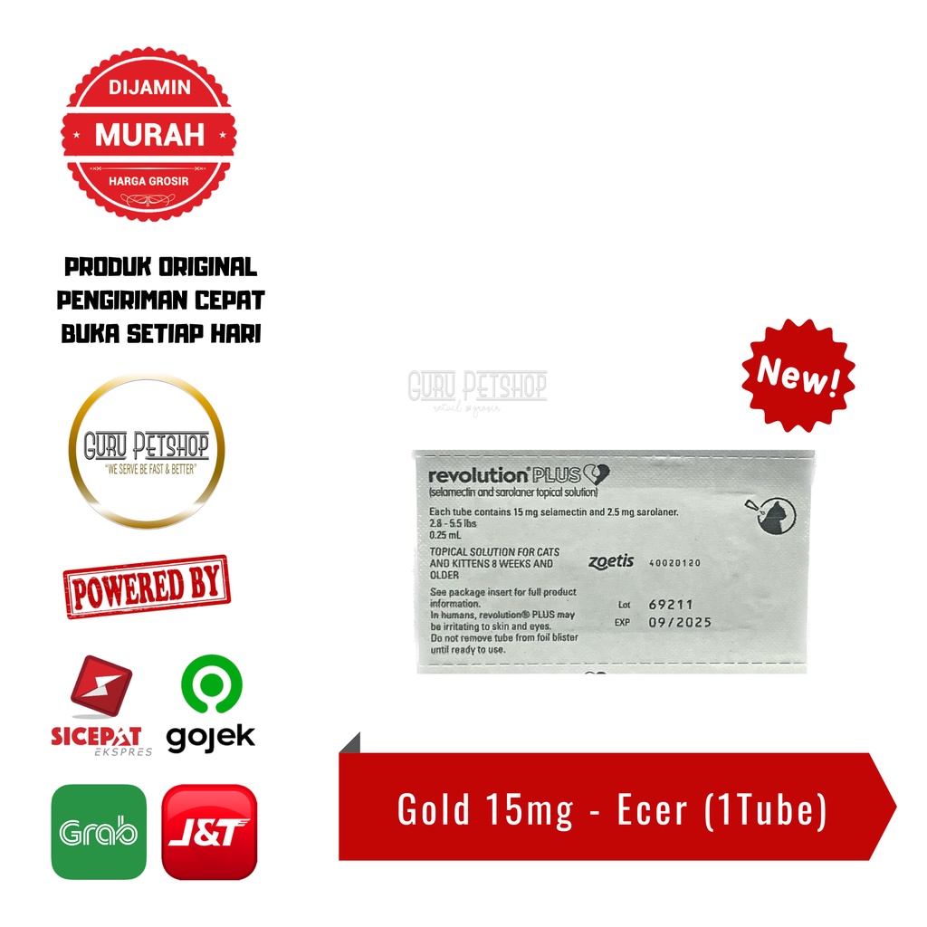 Revolution Plus Gold Obat Kutu Kucing Tetes - 0.25ml (Berat 1-2.5kg)