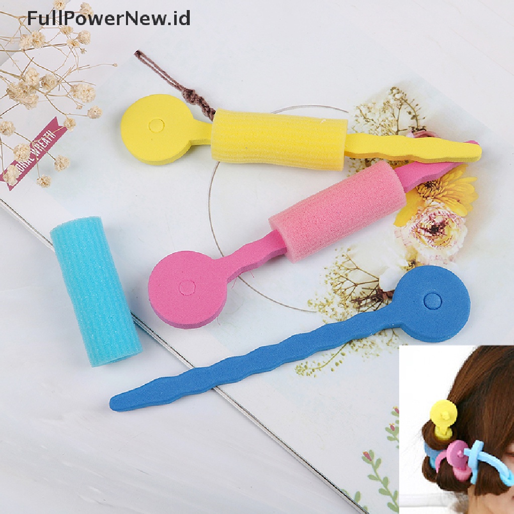 Power 3Pcs Spons Busa Lembut DIY styling hair rollers Batang Fleksibel hairstyling curler ID