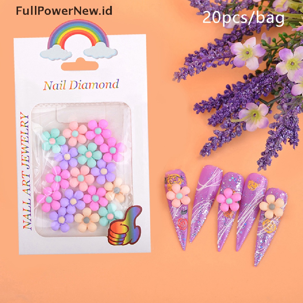 Power 20Pcs Bunga Matahari Nail Art Kawaii Daisy Kartun Manicure Dekorasi Ch ID