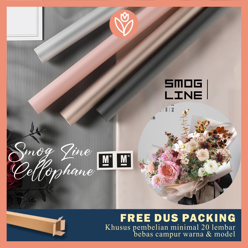 

TULIP PAPERIE ❤ KERTAS BUKET BUNGA CELLOPHANE FLOWER WRAPPING PAPER SMOG LINE