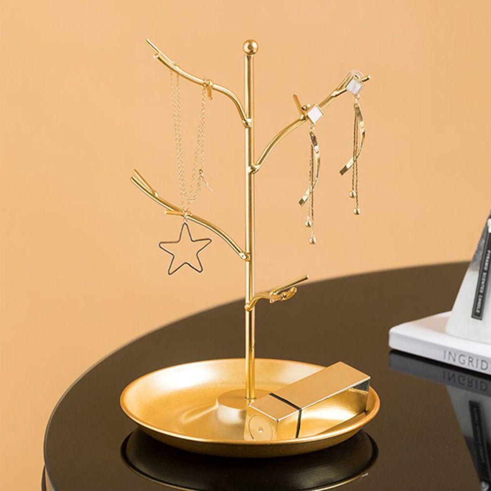 Mxbeauty Display Perhiasan Berdiri Trendi Fashion Desain Niche Anting Holder Bracket Hadiah Gadis Besi Ins Style Necklace Holder