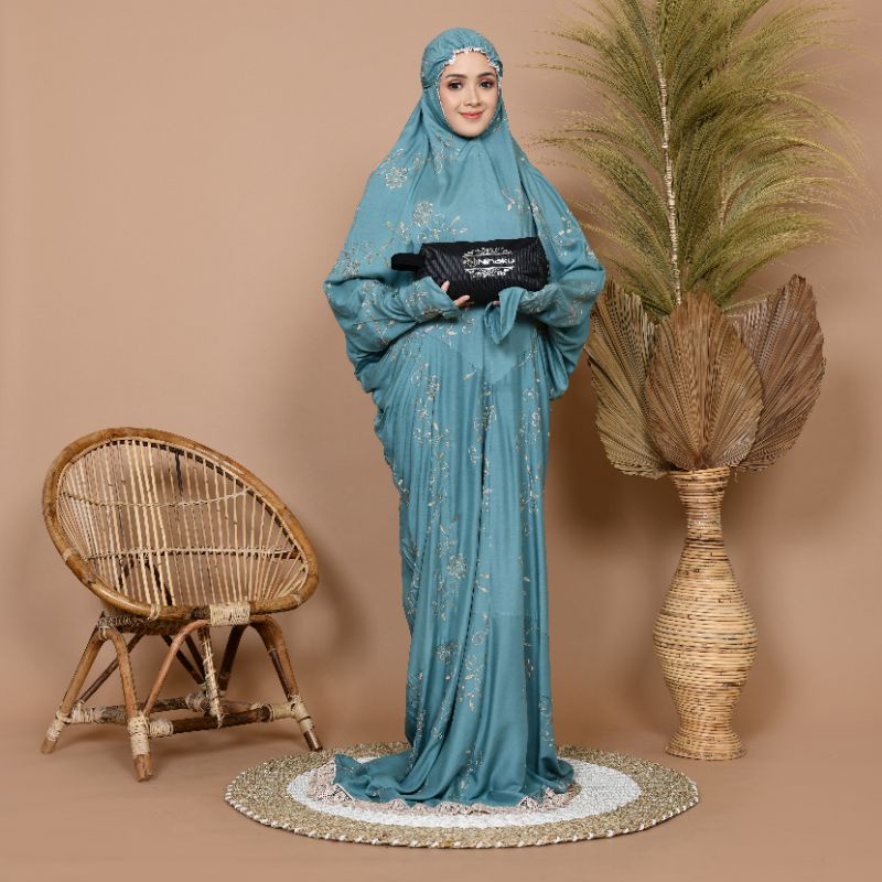 [Ready] Mukena Premium Mukena Terusan Bordir Teratai Traveling √ N65 / Mukena Dewasa Katun Prada Mix