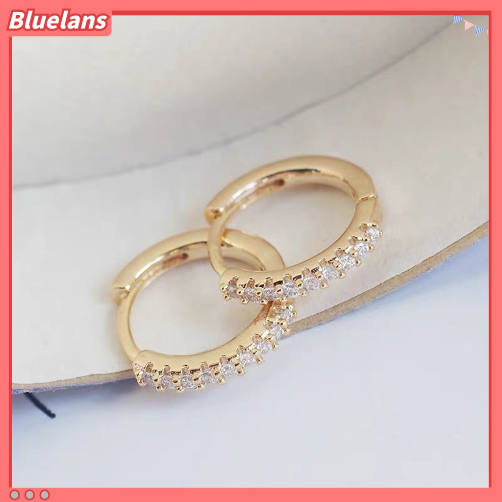 {In Stock} Anting Wanita Berlian Imitasi Simple Mini Piercing Hoop Studs Earlobe Tragus Lingkaran Untuk Perempuan