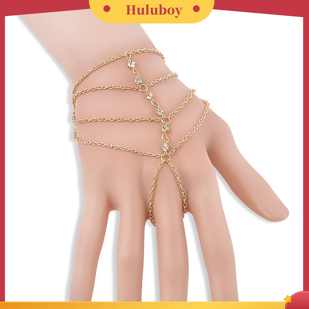 {Ready Stock} Selebriti Budak Rantai Link Jari Cincin Hand Harness Gelang Perhiasan Tari Pantai