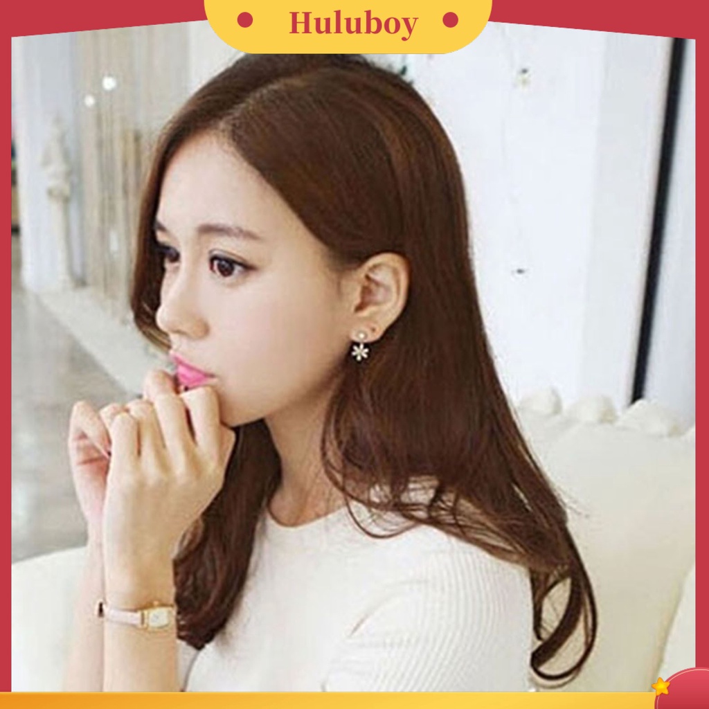 {Ready Stock} Anting Wanita Berkilau Anti Karat Alloy Berlian Imitasi Bunga Faux Pearl Ear Studs Untuk Belanja