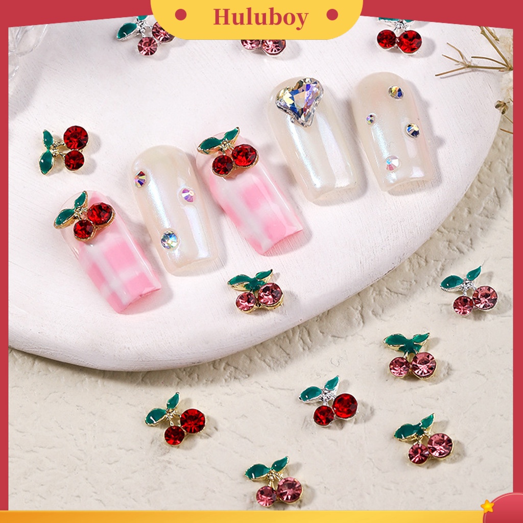 {In Stock} 10Pcs Manicure Decor Tiga Dimensi Mudah Tempel Gloss Tidak Jatuh DIY Shiny Sweet Cherry Dekorasi Kuku Seni Berlian Imitasi Nail Salon Supply