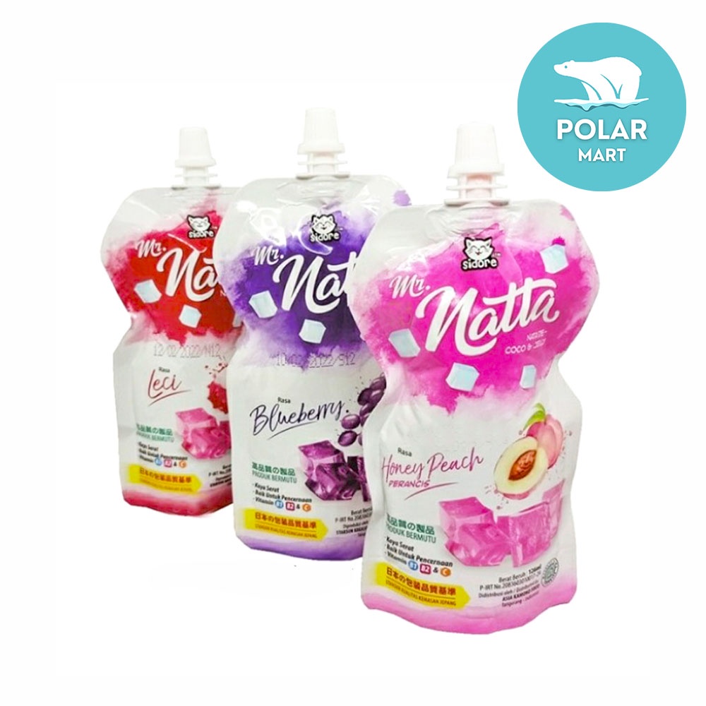 

[Cab. Cimahi] Sidore Mr. Natta Nata de Coco Jelly Drink Variasi Rasa Honey Peach, Blueberry, Lychee 126 mL