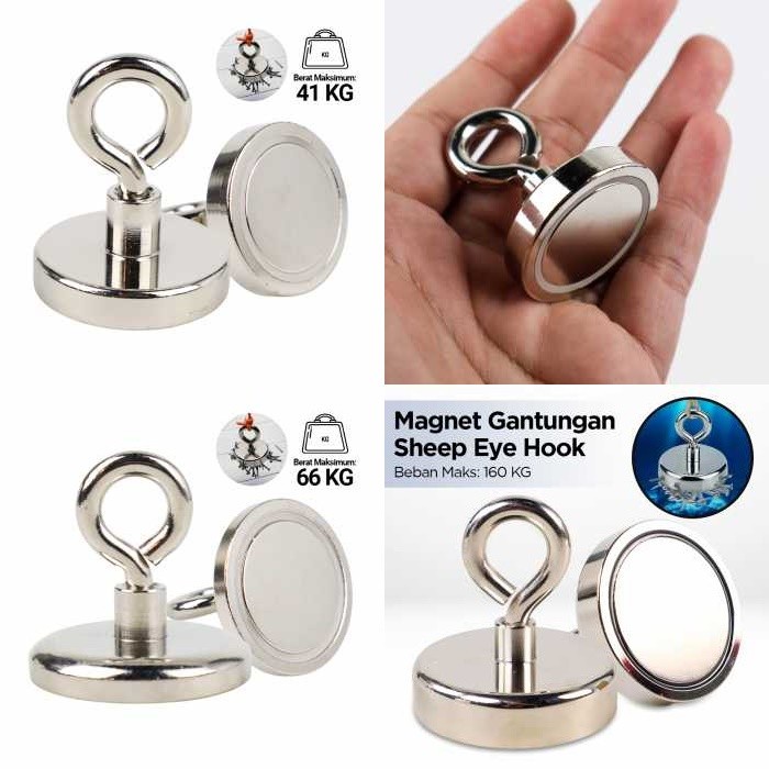 Magnet Gantungan Organizer Sheep Eye Hook Strong Neodymium - SNF36 SNF42 LNF60