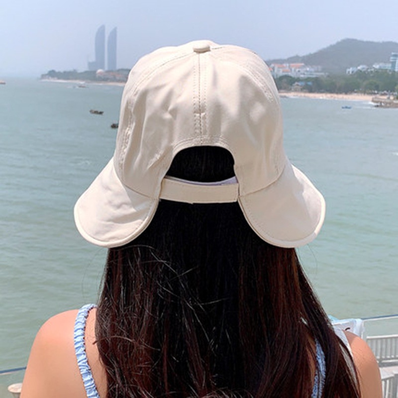 Topi Bucket Lipat Musim Panas Musim Gugur/Topi Matahari Anti UV Luar Ruangan Wanita/Topi Nelayan Serut Panama Pinggiran Lebar