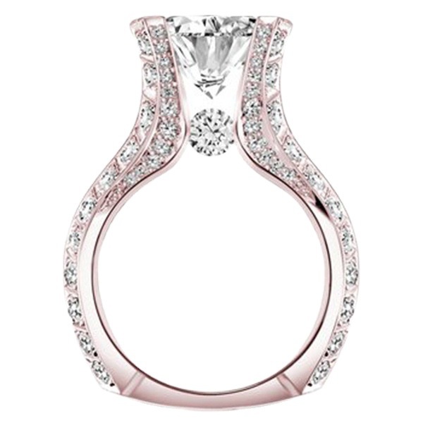 Goldkingdom Aksesoris Perhiasan Fashion Ready Stock Desain Minoritas Kreatif Perak Berlian Engagement Ring