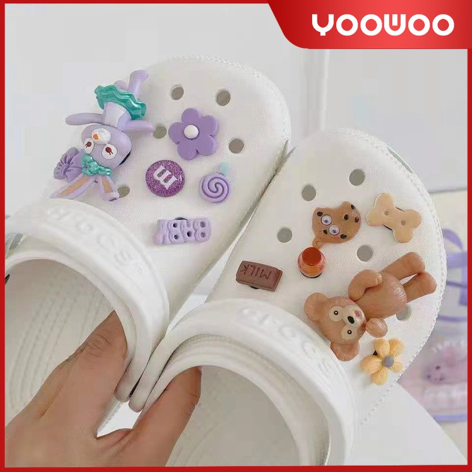 【Seluruh set jibbitz, tidak termasuk sandal】Jibbitz Crocs / Aksesoris Crocs / Hiasan Sandal Crocs