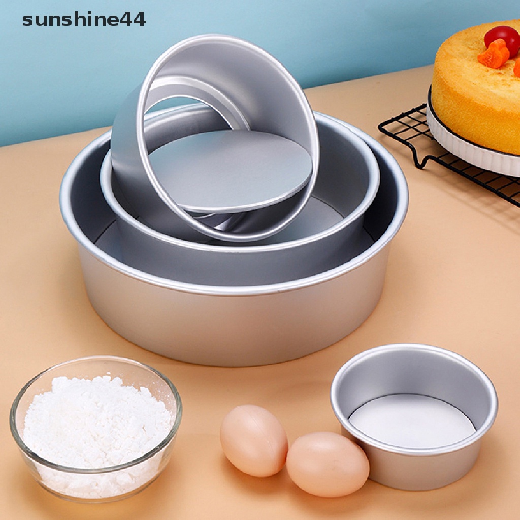 Sunshine Loyang Kue Sifon Bulat Aluminium Alloy Alas Padat Cetakan Kue Roti Oven Makanan ID