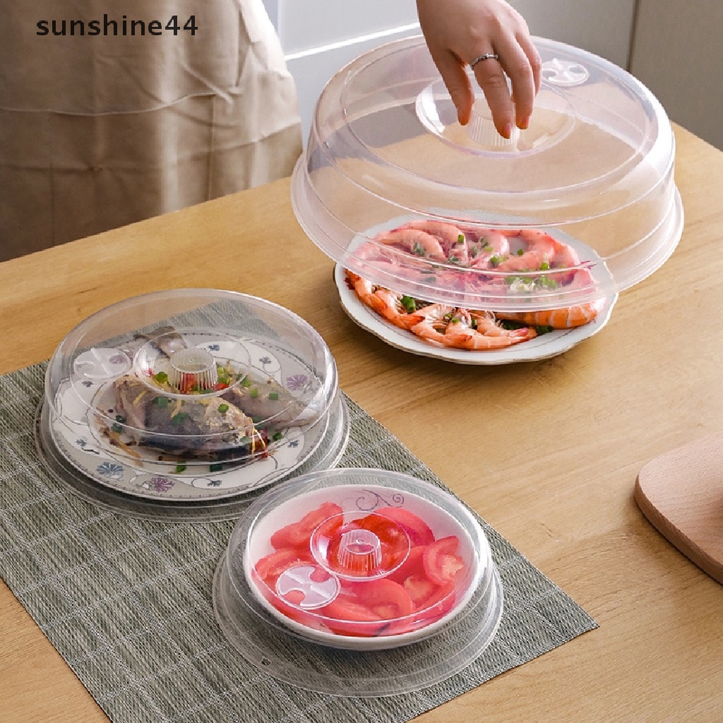 Sunshine Tutup l Plastik Bulat Transparan lid microwave oil lid heag sealing lid preservation lid Alat Dapur ID