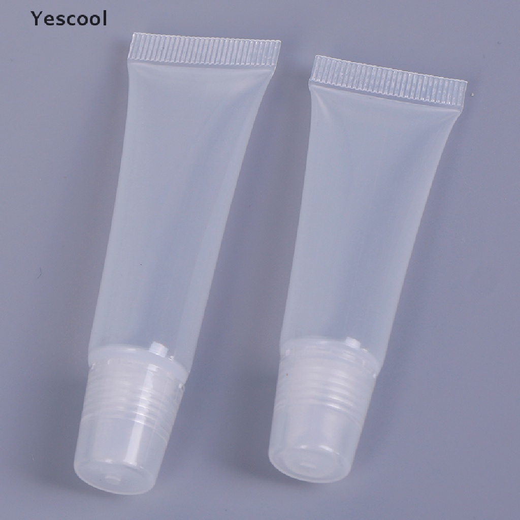 Yescool 10PCS 8ml/15ml Tabung Plastik Kosong Lip Gloss Balm Wadah Kosmetik Bening ID