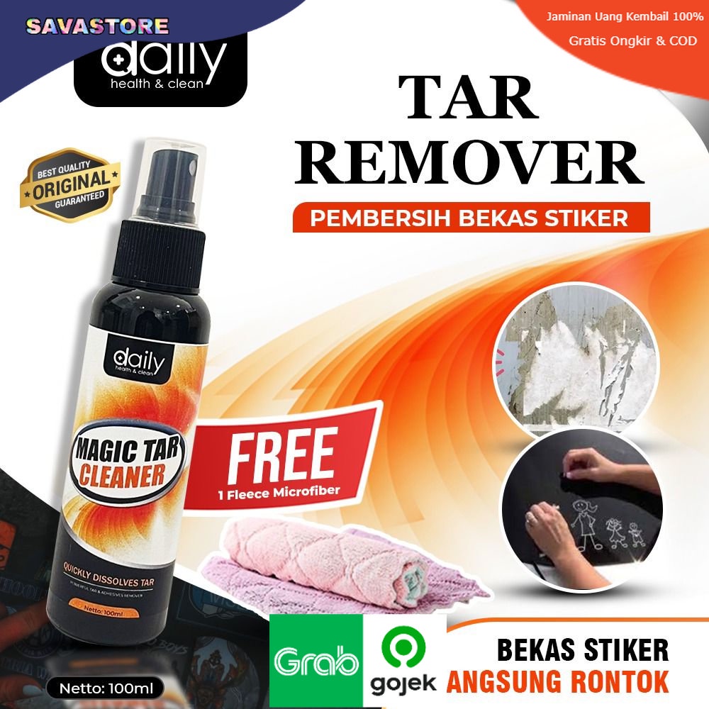 TAR REMOVER - Pembersih penghilang noda aspal bekas sticker stiker lem di cat body bodi mobil motor - DAILY MAGIC TAR CLEANER