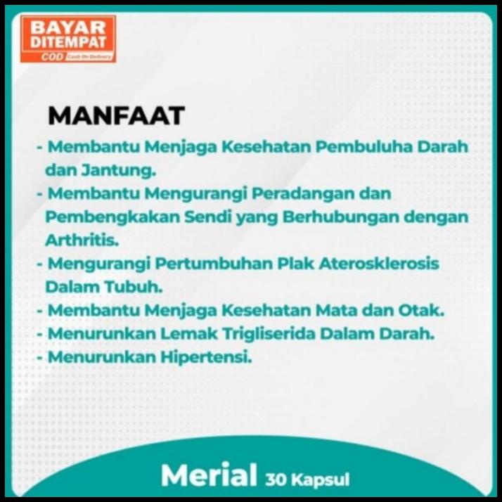100% ORIGINAL Obat Diabetes Merial Fish Oil Asli 100% Original Obat Darah Tinggi