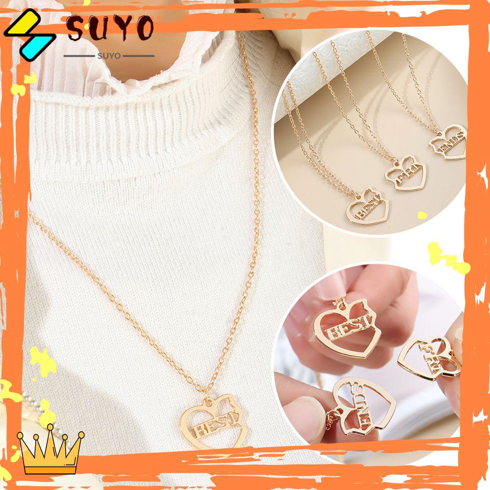 Suyo 3pcs/set Liontin Berbentuk Hati Madu Fashion Memorial Perhiasan Teman Perhiasan Hadiah Hari Valentine