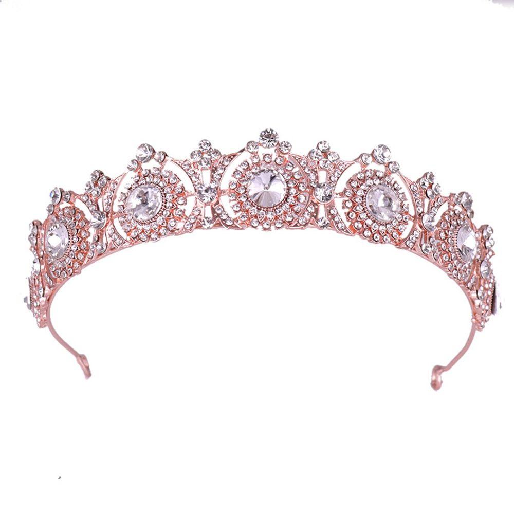 Needway Tiara Berlian Aksesoris Rambut Pernikahan Elegan Untuk Gadis Untuk Pengantin Kepala Untuk Putri Baroque Untuk Wanita Korea Style Tiara