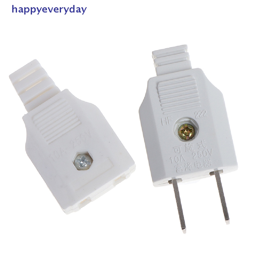 [happy] Us 2pin Gepeng AC Listrik Power Male Plug Female Socket Outlet Adaptor Kawat [ID]