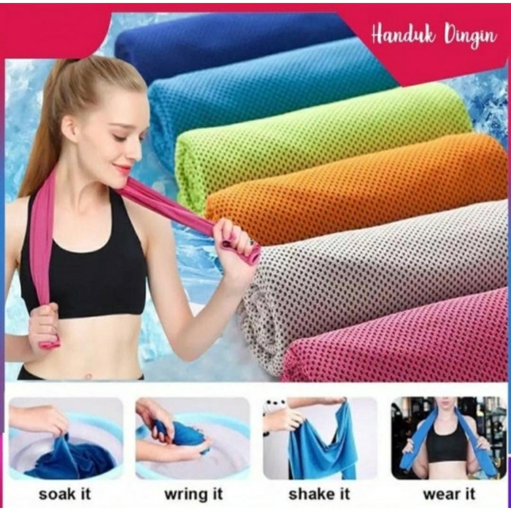 Handuk dingin tipis cold towel sports cooling towel lap dingin handuk olahraga dingin elastis