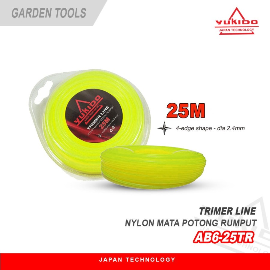 BISA COD!!!SENAR POTONG RUMPUT TRIMMER LINE SENAR NYLON PEMOTONG RUMPUT 2.4MM TALI BENANG PISAU POTONG RUMPUT 25 METER TRIMER LINE MATA POTONG RUMPUT NYLON ROLL 25 METER