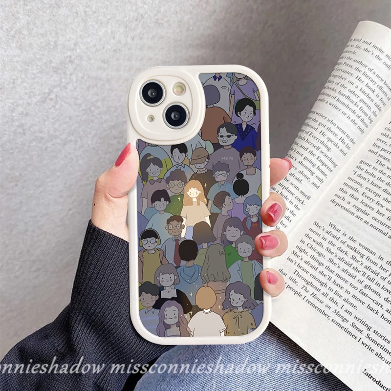 Ins Kreatif Pasangan Ponsel Case Infinix Hot10 Lite Note8 Smart 56 Hot 11 10 9 Bermain 10T 10s 11s 9 Kartun Cowok Cewek Kekasih Shockproof Lembut Tpu Cover