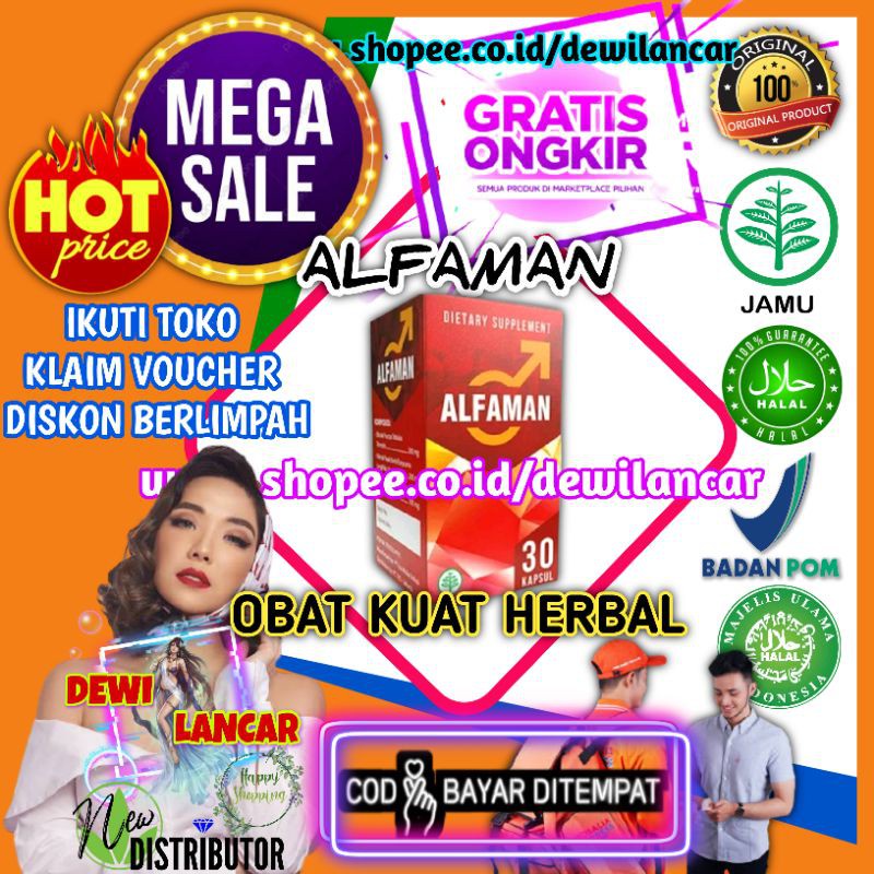 100% ORIGINAL OBAT KUAT PRIA ALFAMAN ASLI 100% ORIGINAL SUPLEMEN UNTUK PRIA ISI 30 KAPSUL OBAT KUAT 