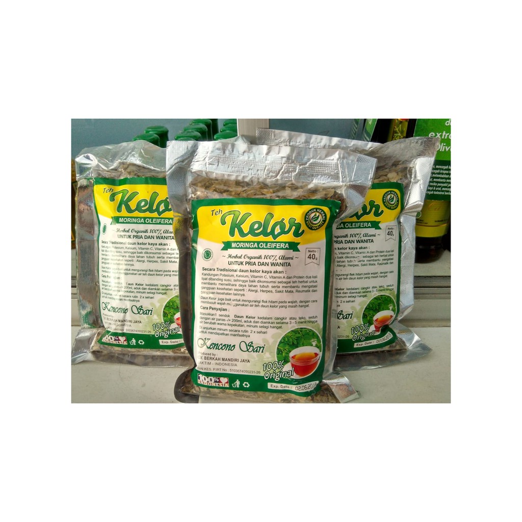 

Teh Daun Kelor Kencono Sari Kemasan Curah Daun Kelor 40 gr