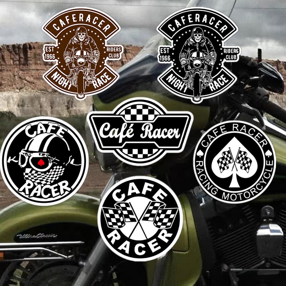 Stiker Motor Cafe Racer Decal Motor Retro Helm Vintage Motocross Dekorasi Mobil Styling Rocker Biker Modifikasi Aksesoris