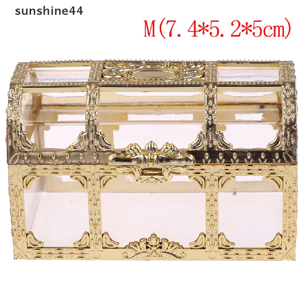 Sunshine 1PC Portabel Permen Hollow Emas Perak Harta Karun Dada Case Organizer Kotak Penyimpanan ID