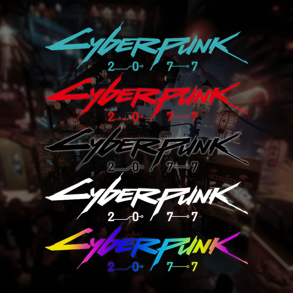 Cyberpunk2077logo Reflektif Tahan Air Stiker Dekorasi Mobil Motor Skuter Kendaraan Elektrik Sepeda Laptop Mempercantik Decals