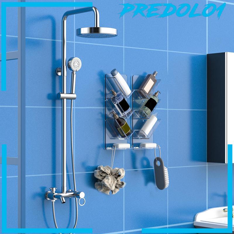 [Predolo1] 2pcs Rak Penyimpanan Bahan Akrilik Tahan Lama Yang Dipasang Di Dinding Untuk Kamar Mandikantor