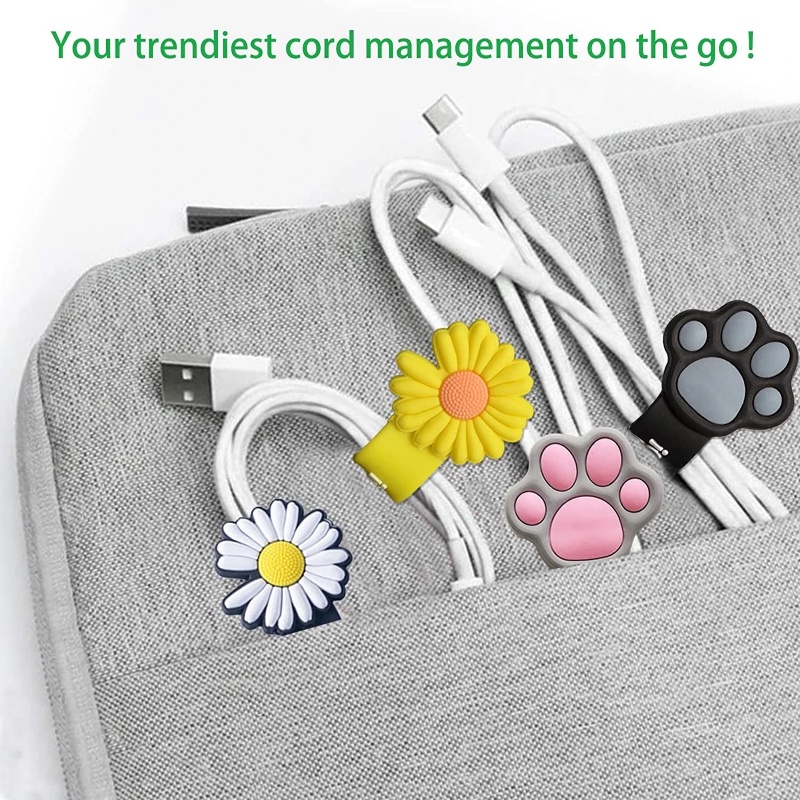 [Unggulan] Data Line Storage Pelindung Kabel Bookmark Headset Data Line Storage Cable Organizers Earbud Cords Organizer Multifungsi Silicone Cable Organizer Klip Kabel Reusable