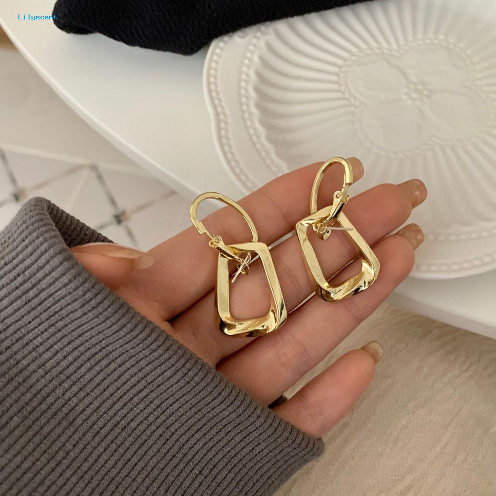 Lilyscent 1pasang Anting Hoop Ultra-Ringan Aksesori Perhiasan Wanita Jewelry Pendent Earrings Charming