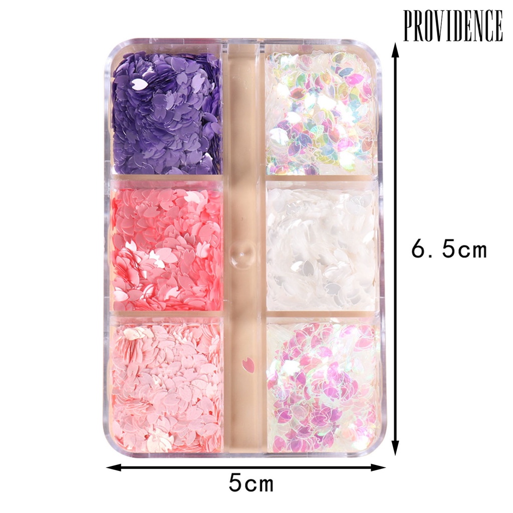 Providence 1kotak Nail Art Sequin Shining Easy Paste Indah Permukaan Halus Tipis DIY Nail Art Tangan Kecantikan Cherry Blossom Kelopak Nail Art Ornamen Manicures Stuff