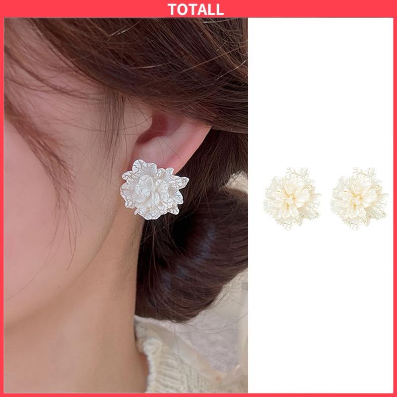 COD Anting Stud 925 Silver Needle Bentuk Bunga Camellia Fahion Korea Gaya Untuk Wanita-Totall