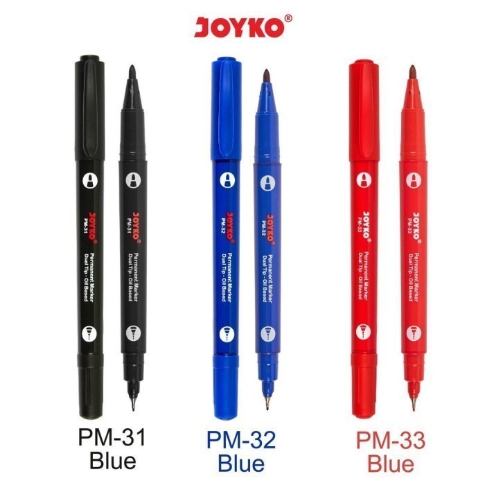 

(PERPCS) Joyko Permanent Marker Spidol Permanen Dual Tip - PM-33
