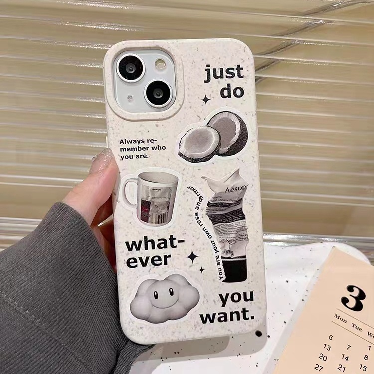 IPHONE Casing Ponsel Iphone11 ins Bahan Ramah Lingkungan Perlindungan Kamera Cocok Untuk Iphone14 13 12 14Plus Pro MAX 7 8Plus X XR XS MAX SE 12mini 13mini Model Empat Sudut Shockproof