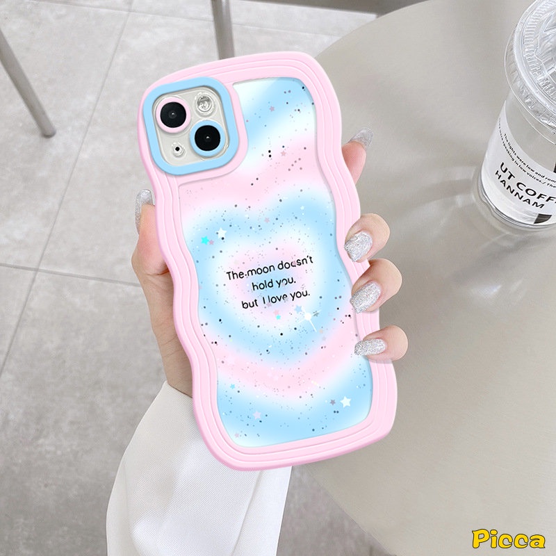 Casing Redmi A1 10C10A 9A 10 A1+9T 9 9C NFC Redmi Note10 11 11s 9s 9 8 10s 11 Pro Max POCO X3 NFC Pro M3 Mi 11T Pro Pink Cherry Sweet Gradient Love Heart Wavy Edge Soft Sarung