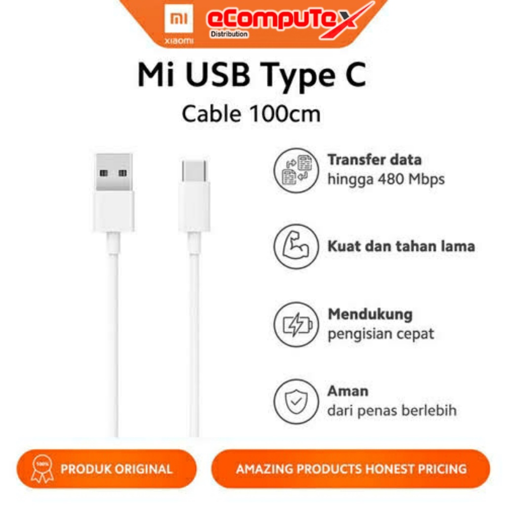 XIAOMI Mi USB TYPE-C CABLE FAST CHARGING 100 CM ORIGINAL RESMI