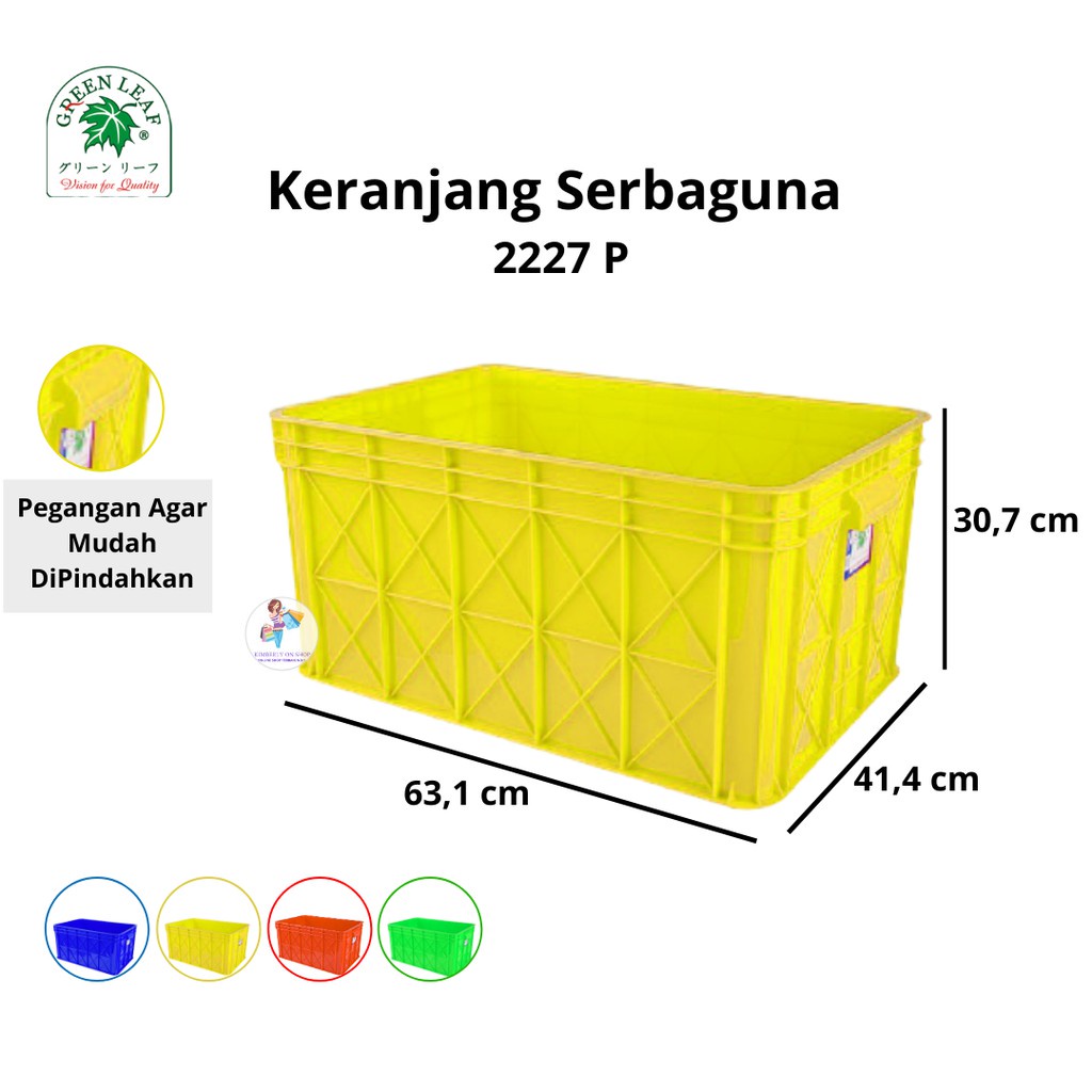 Keranjang Industri Container Box 2227 P Green Leaf